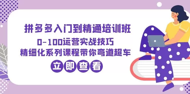 2023拼多多入门到精通培训班：0-100运营实战技巧 精细化系列课带你弯道超车-木子项目网