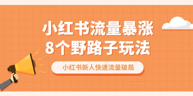 小红书流量-暴涨8个野路子玩法：小红书新人快速流量破局-木子项目网