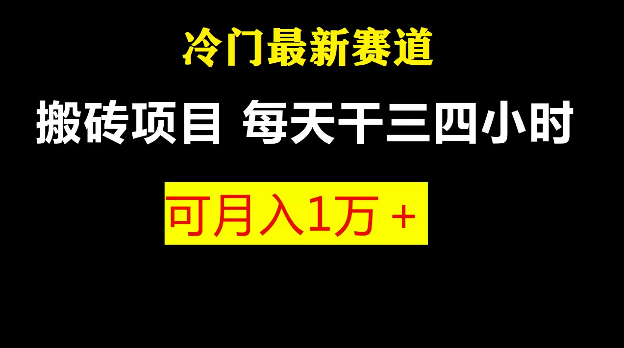 最新冷门游戏搬砖项目，小白零基础也可以月入过万（附教程+软件）-木子项目网