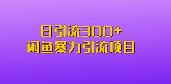 日引流300+闲鱼暴力引流项目-木子项目网