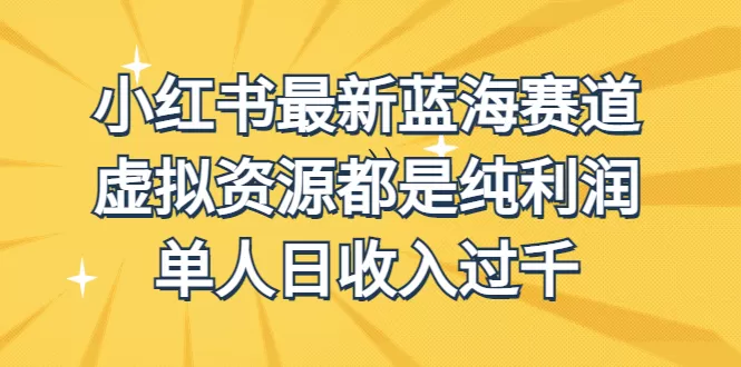 外面收费1980的小红书最新蓝海赛道，虚拟资源都是纯利润，单人日收入过千-木子项目网