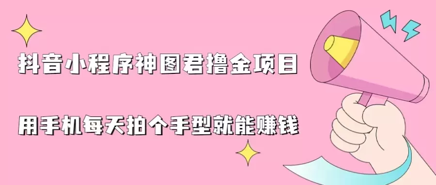 抖音小程序神图君撸金项目，用手机每天拍个手型挂载一下小程序就能赚钱-木子项目网