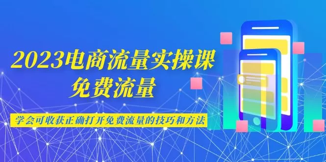 2023电商流量实操课-免费流量，学会可收获正确打开免费流量的技巧和方法-木子项目网