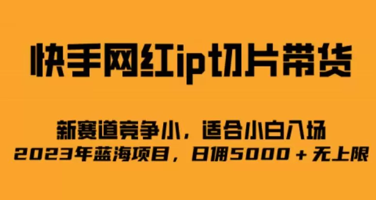 快手网红ip切片新赛道，竞争小事，适合小白 2023蓝海项目-木子项目网