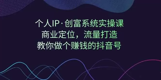 个人IP·创富系统实操课：商业定位，流量打造，教你做个赚钱的抖音号-木子项目网