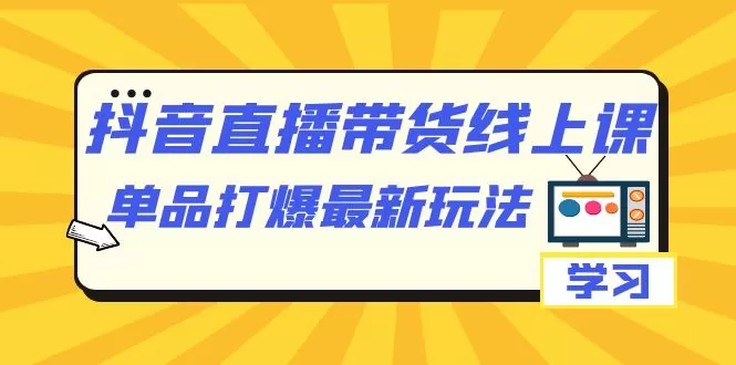 抖音·直播带货线上课，单品打爆最新玩法（12节课）-木子项目网