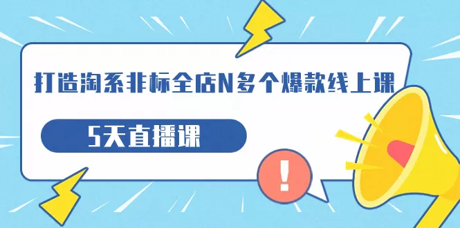 打造-淘系-非标全店N多个爆款线上课，5天直播课-木子项目网