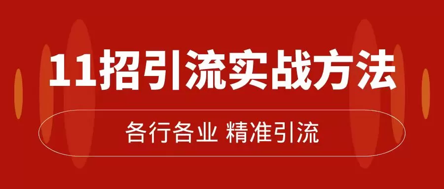 精准引流术：11招引流实战方法，让你私域流量加到爆-木子项目网