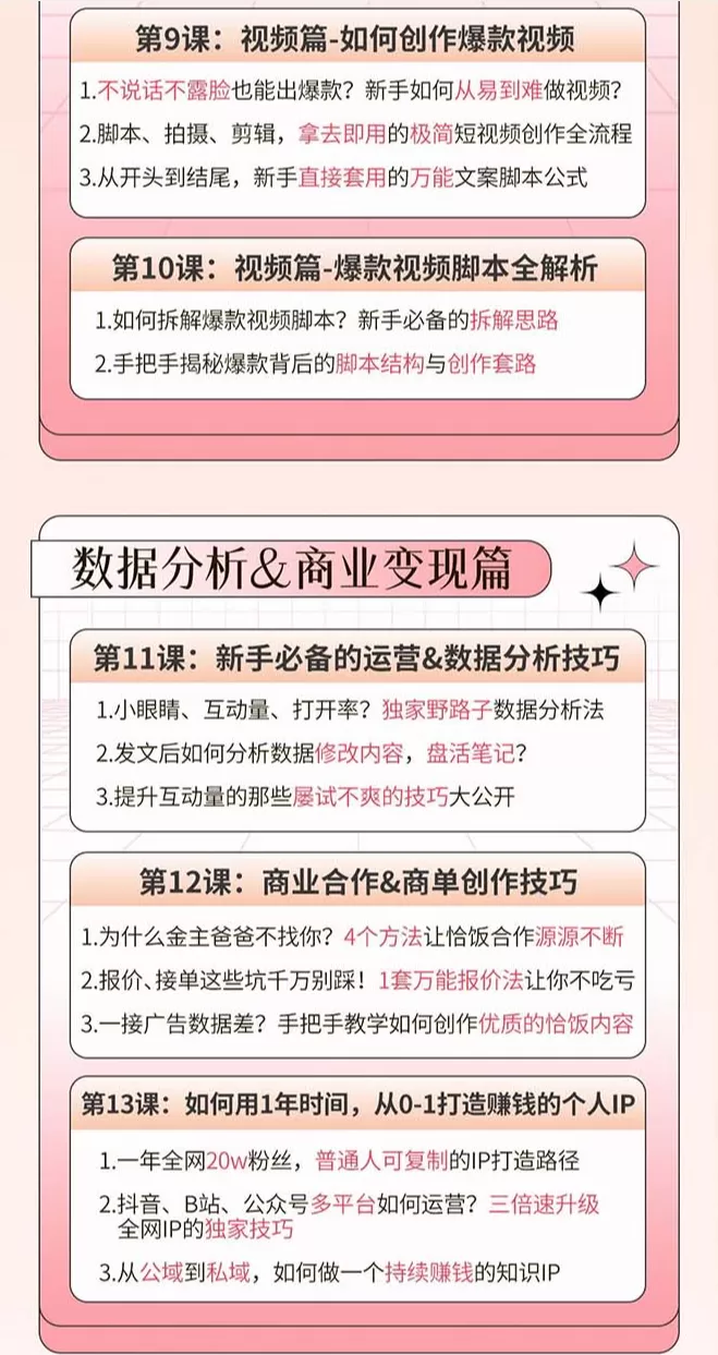 图片[3]-小红书博主爆款实操营·第11期：从0-1打造赚钱IP，日躺赚千元-木子项目网