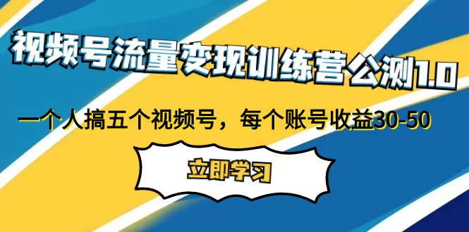 视频号流量变现训练营公测1.0：一个人搞五个视频号，每个账号收益30-50-木子项目网