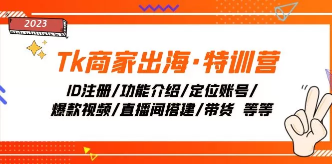 Tk商家出海·特训营：ID注册/功能介绍/定位账号/爆款视频/直播间搭建/带货-木子项目网