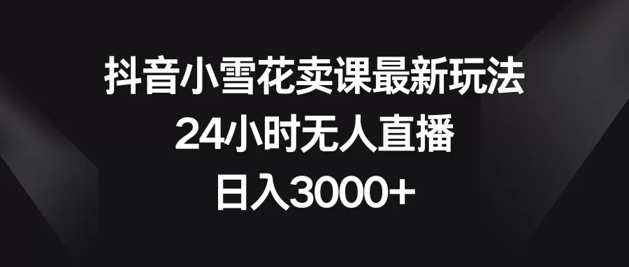 抖音小雪花卖课最新玩法，24小时无人直播，日入3000+-木子项目网