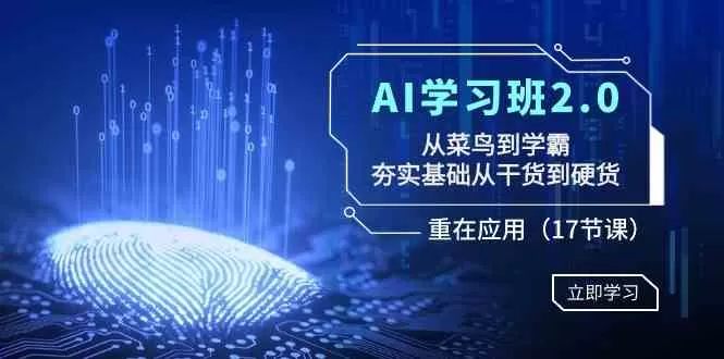 AI学习班2.0：从菜鸟到学霸，夯实基础从干货到硬货，重在应用-木子项目网