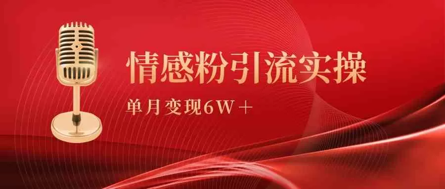 单月变现6w+，情感粉引流变现实操课-木子项目网