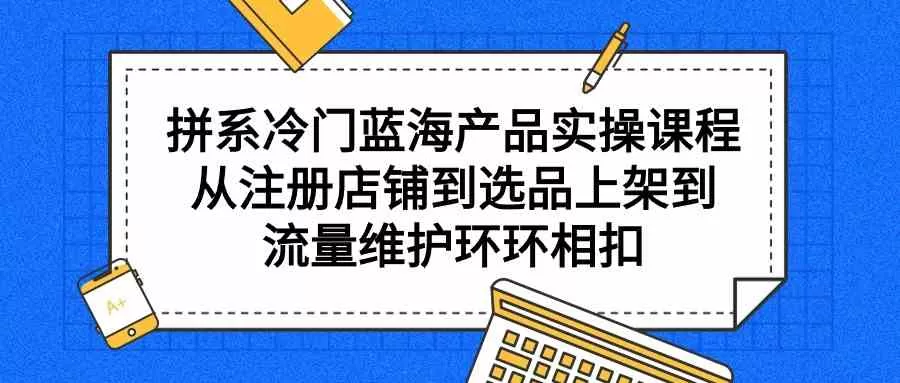 拼系冷门蓝海产品实操课程，从注册店铺到选品上架到流量维护环环相扣-木子项目网