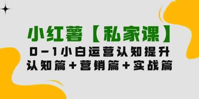 小红薯【私家课】0-1玩赚小红书内容营销，认知篇+营销篇+实战篇-木子项目网