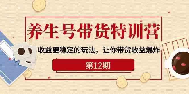 养生号带货特训营【12期】收益更稳定的玩法，让你带货收益爆炸-木子项目网