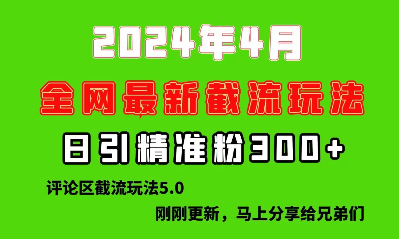 刚刚研究的最新评论区截留玩法，日引流突破300+，颠覆以往垃圾玩法-木子项目网