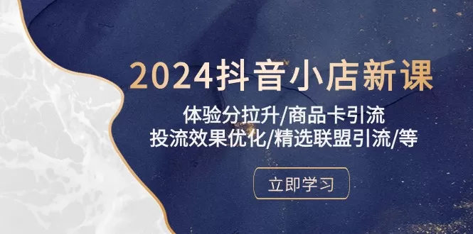 2024抖音小店新课，体验分拉升/商品卡引流/投流效果优化/精选联盟引流/等-木子项目网