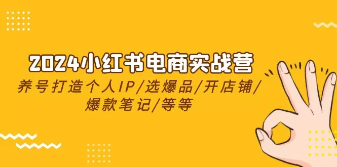 2024小红书电商实战营，养号打造IP/选爆品/开店铺/爆款笔记/等等-木子项目网