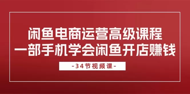 闲鱼电商运营高级课程，一部手机学会闲鱼开店赚钱-木子项目网