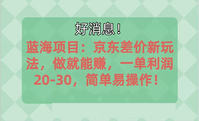 越早知道越能赚到钱的蓝海项目：京东大平台操作，一单利润20-30-木子项目网