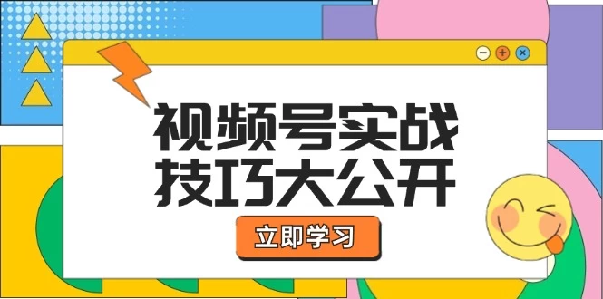 视频号实战技巧大公开：选题拍摄、运营推广、直播带货一站式学习-木子项目网