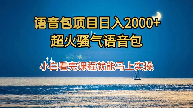 语音包项目 日入2000+ 超火骚气语音包小白看完课程就能马上实操-木子项目网