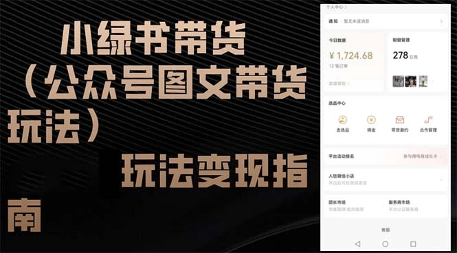 小绿书带货（公众号图文带货玩法）玩法变现指南-木子项目网