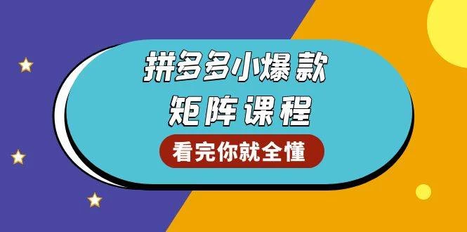 拼多多爆款矩阵课程：教你测出店铺爆款，优化销量，提升GMV，打造爆款群-木子项目网