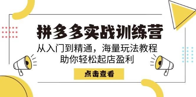 拼多多实战训练营，从入门到精通，海量玩法教程，助你轻松起店盈利-木子项目网