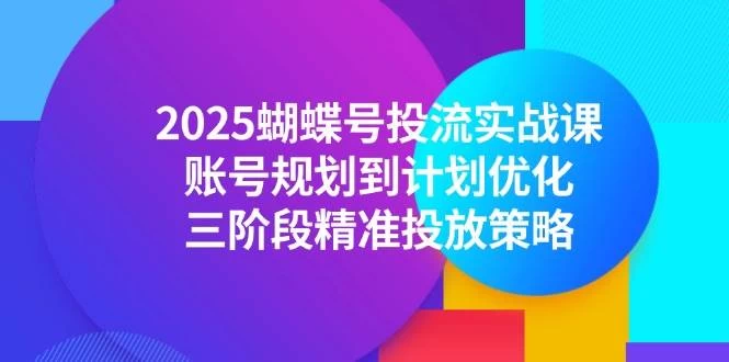 2025蝴蝶号投流实战课，账号规划到计划优化，三阶段精准投放策略-木子项目网
