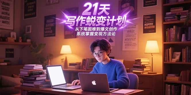 21天写作蜕变计划，从下笔困难到爆文创作，系统掌握变现方法论-木子项目网