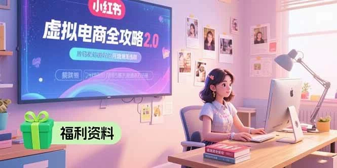 虚拟电商全攻略2.0，开店选品实操流程，账号定位、货源发布、笔记发布技巧-木子项目网