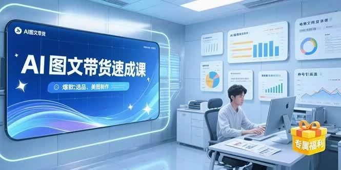 AI图文带货速成课，养号引流秘籍，爆款选品策略，美图制作全流程-木子项目网