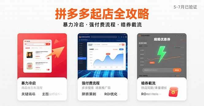 拼多多起店全攻略，暴力冷启，强付费流程，暗券截流-木子项目网