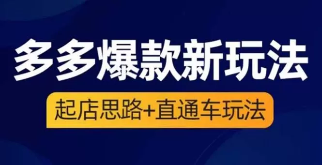 2023拼多多爆款·新玩法：起店思路+直通车玩法-木子项目网