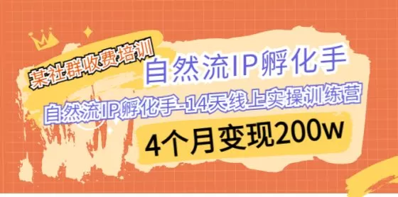 图片[1]-某社群收费培训：自然流IP 孵化手-14天线上实操训练营 4个月变现200w-木子项目网