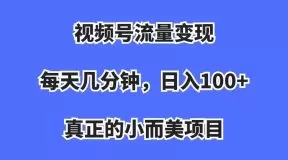视频号流量变现,每天几分钟,收入100+,真正的小而美项目-木子项目网