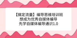 【搞定流量】编导思维培训班,想成为优秀自媒体编导先学自媒体编导通识1.0-木子项目网