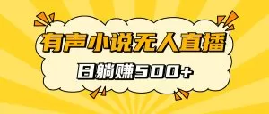 有声小说无人直播,睡着觉日入500,保姆式教学-木子项目网