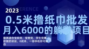 撸纸巾批发躺赚项目,0成本,一部手机无脑操作,月入6000+-木子项目网