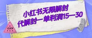外面收费398的小红书无限解封,代解封一单15—30-木子项目网