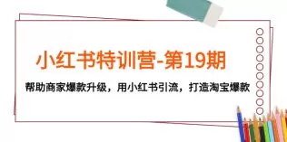 小红书特训营-第19期，帮助商家爆款升级，用小红书引流，打造淘宝爆款-木子项目网