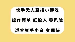 快手无人直播小游戏，操作简单，低投入零风险变现快-木子项目网