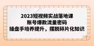 2023短视频实战落地课，账号爆款流量密码，操盘手培养提升，摆脱碎片化知识-木子项目网