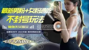 最新男粉+女粉通吃不封号玩法瑜伽美女掘金,日入2500+-木子项目网