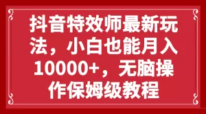 抖音特效师最新玩法，小白也能月入10000+，无脑操作保姆级教程-木子项目网