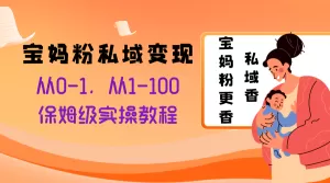 宝妈粉私域变现从0-1，从1-100，保姆级实操教程，长久稳定的变现之法-木子项目网